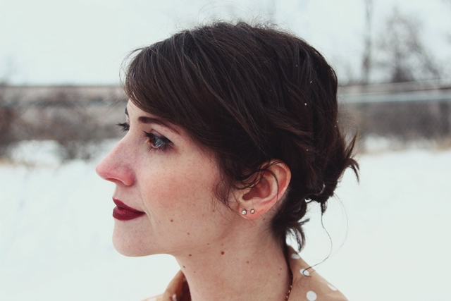 hannah rupp the outfit repeater vintage inspired winter outfit polka dots