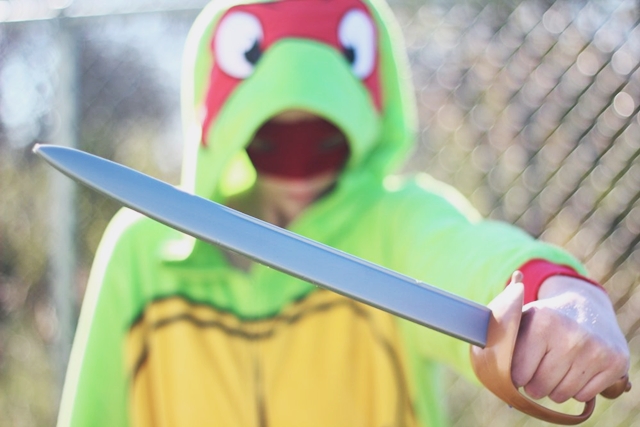 Halloween Costume: Teenage Mutant Ninja Turtle onesie from Wal-Mart
