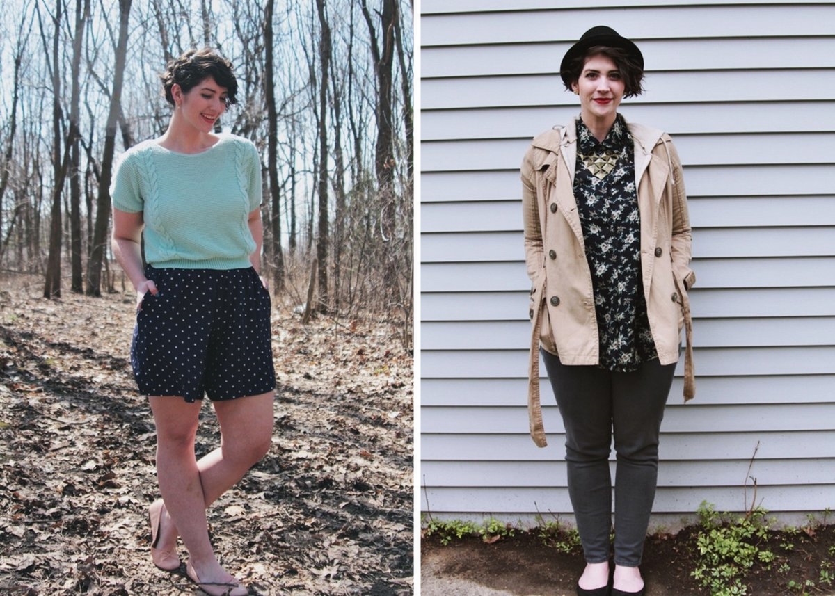 Spring Style At It's Best: 8 Spring Outfit Ideas | theoutfitrepeater.com Spring Outfit Ideas inspiration navy blue polka shorts, gray pants, floral button up