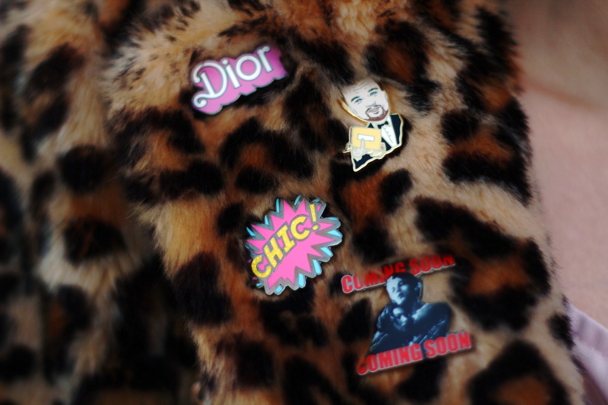 PinDropNYC enamel pins flair pop culture Leonardo DiCaprio Titanic Dior Chic girly