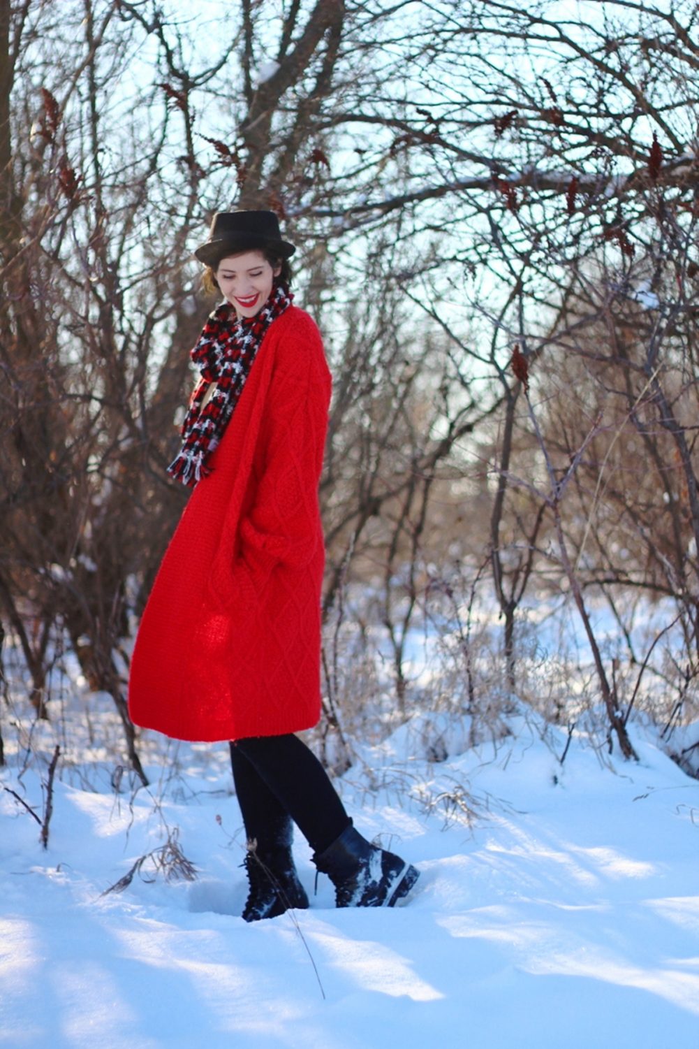 Fashion Fit For a Basketcase | theoutfitrepeater.com 1980s John Hughes inspired outfit oversized red cardigan winter