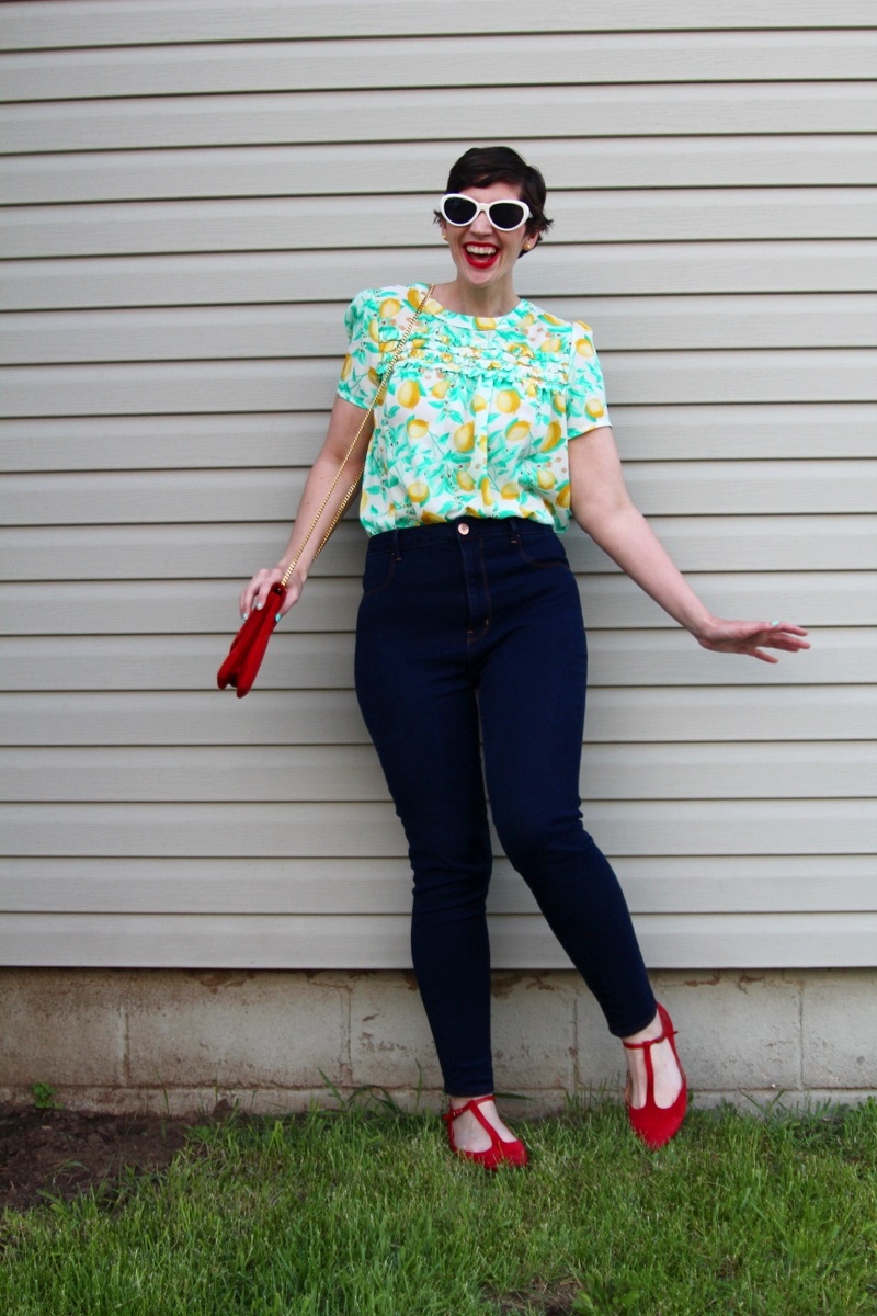 Looking Sweet In A Lemon Printed Blouse