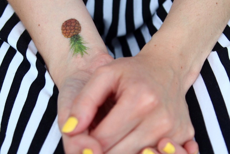 Memorial day outfit, thrifted black and white striped skirt, vintage abstract printed button up, Colourpop lippie stix Bossy red, black Walmart flats, 1980s sunglasses lapel pin
