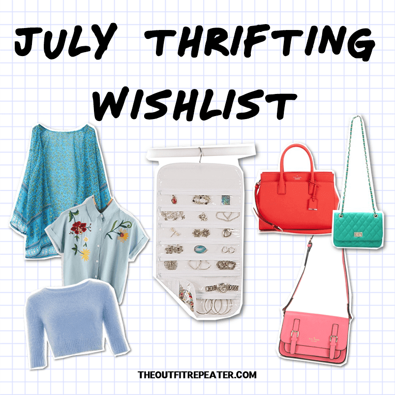 June Clothing Thrift Haul + July Thrifting Wishlist | theoutfitrepeater.com July Thrifting Wishlist fashion blog hannah rupp the outfit repeater june monthly thrift haul video