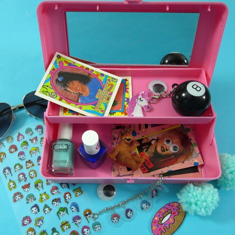 the outfit repeater hannah rupp diy charm bracelet 1980s girl gift present sticker pipsticks sponsored fashion blogger