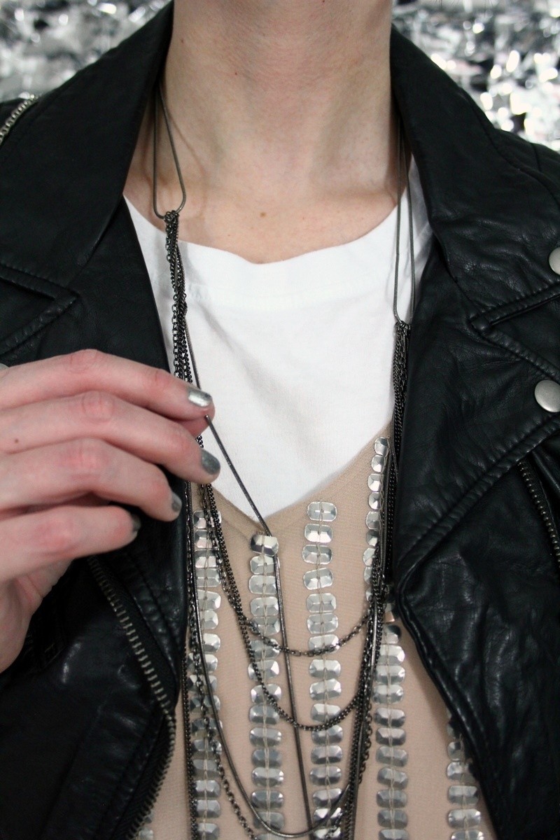 How To Wear Your New Years Eve Dress Now & Later | theoutfitrepeater.com the outfit repeater hannah rupp dress over pants sequin dress day to night holiday new years eve moto jacket thrifted style