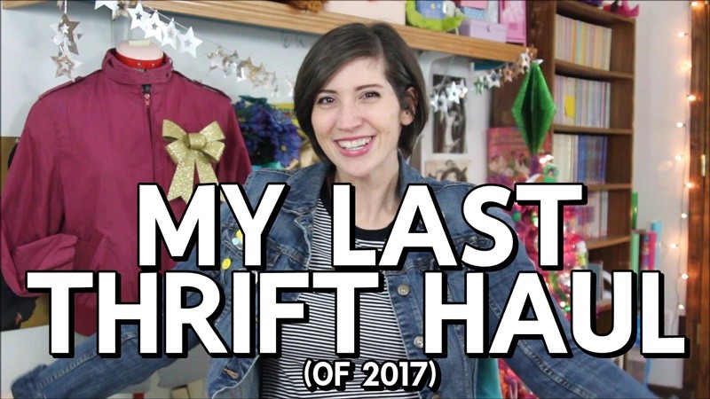 My Last Thrift Haul of 2017 | theoutfitrepeater.com the outfit repeater hannah rupp decemeber 2017 monthly thrift haul video goodwill secondhand shopping clothes try ons