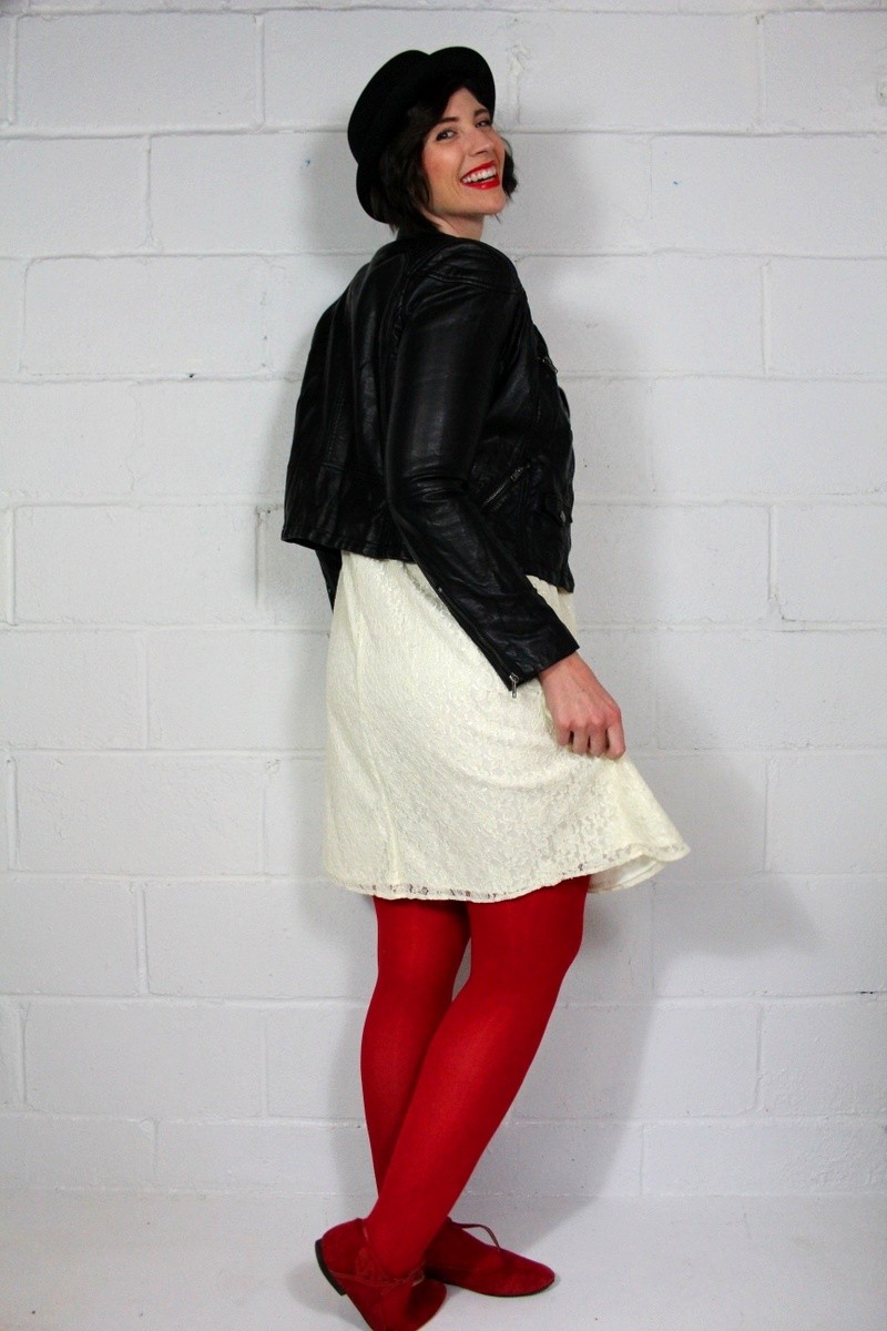 the outfit repeater hannah rupp fashion blog style evolution white dress moto jacket red