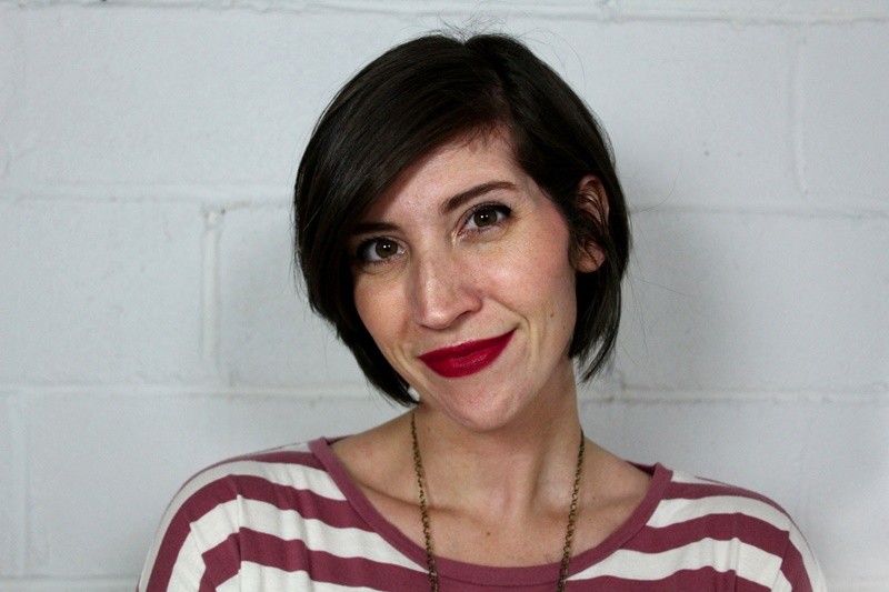 Crushing On Crimson: What To Wear With This Bold Color | theoutfitrepeater.com the outfit repeater hannah rupp thrifted all red outfit striped crop top suede skirt tights winter