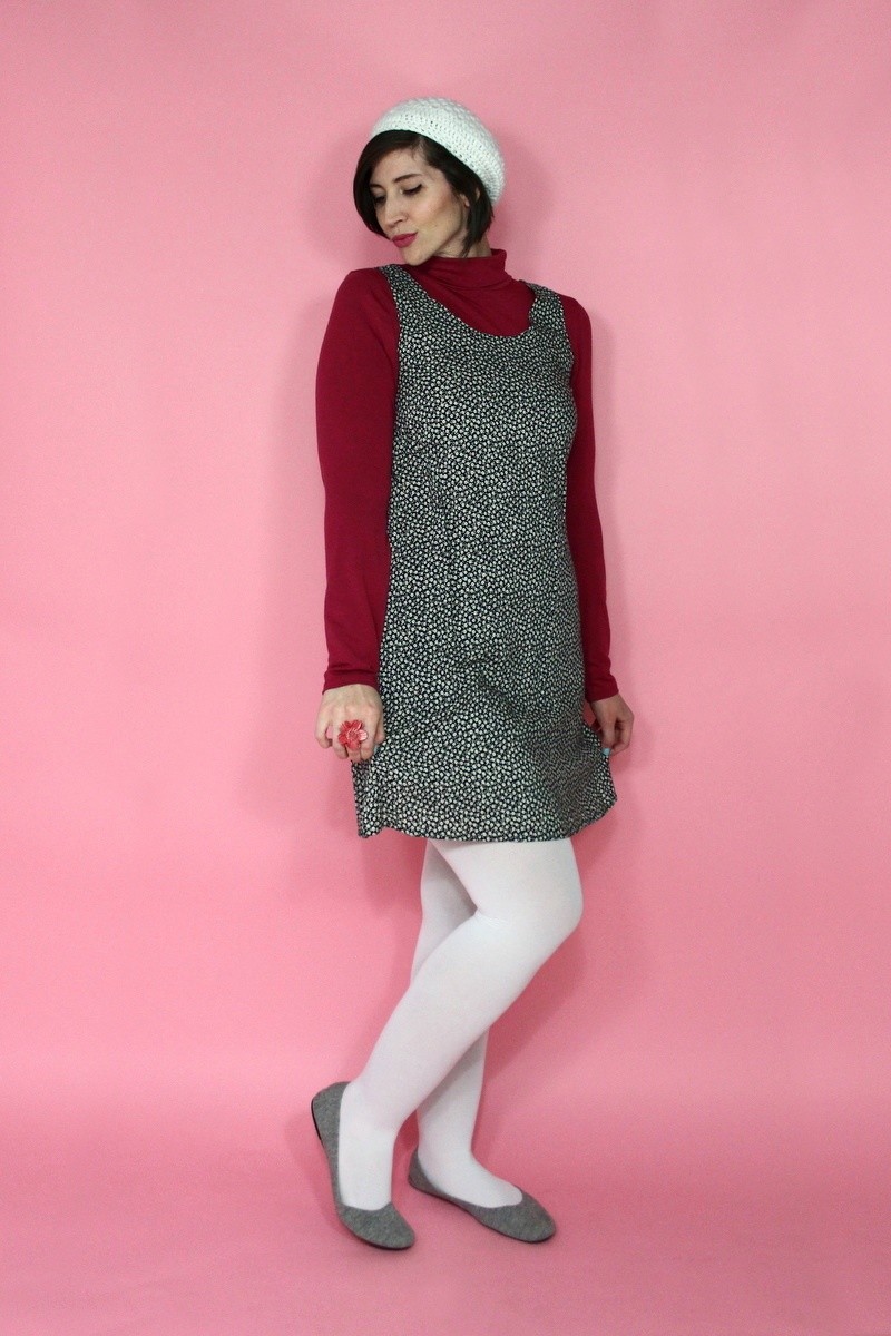 hannah rupp the outfit repeater summer dress in the winter mod thrifted white tights
