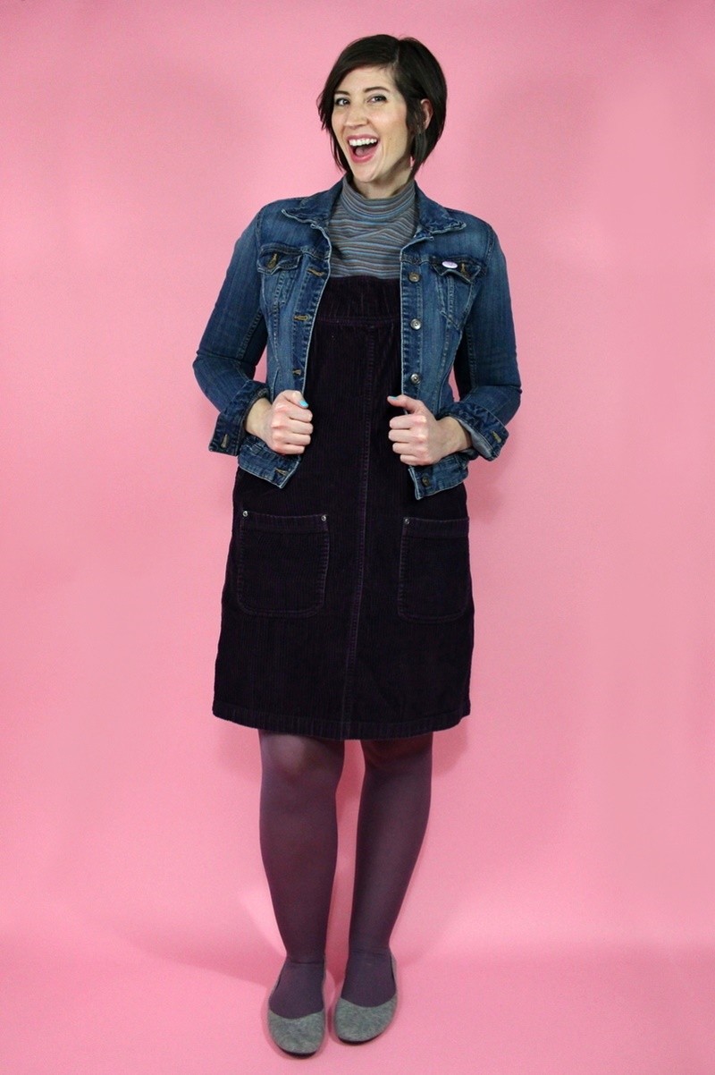 Winter Capsule Wardrobe Challenge: Day 1 | theoutfitrepeater.com hannah rupp the outfit repeater winter wardrobe capsule challenge purple pink thrifted