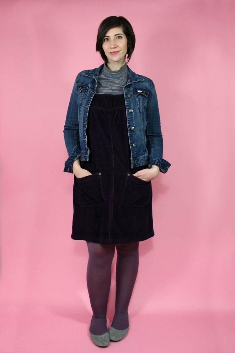 Winter Capsule Wardrobe Challenge: Day 1 | theoutfitrepeater.com hannah rupp the outfit repeater winter wardrobe capsule challenge purple pink thrifted