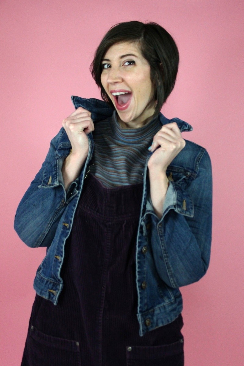 Winter Capsule Wardrobe Challenge: Day 1 | theoutfitrepeater.com hannah rupp the outfit repeater winter wardrobe capsule challenge purple pink thrifted