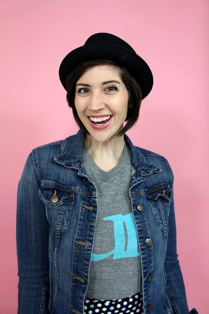 the outfit repeater hannah rupp winter capsule wardrobe challenge fun tee denim jacket rocker vintage thrifted 80s