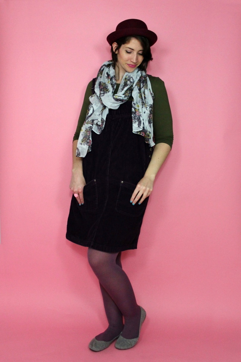 Winter Capsule Wardrobe Challenge: Day 6 | theoutfitrepeater.com the outfit repeater hannah rupp winter capsule wardrobe challenge thrifted vintage purple olive green cute