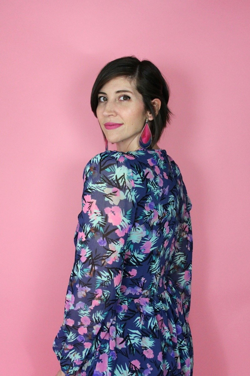 The Perfect Galentine's Day Outfit | theoutfitrepeater.com hannah rupp the outfit repeater galentine's day outfit celebrate inspiration idea purple tights romper swap.com thrifted secondhand consignment