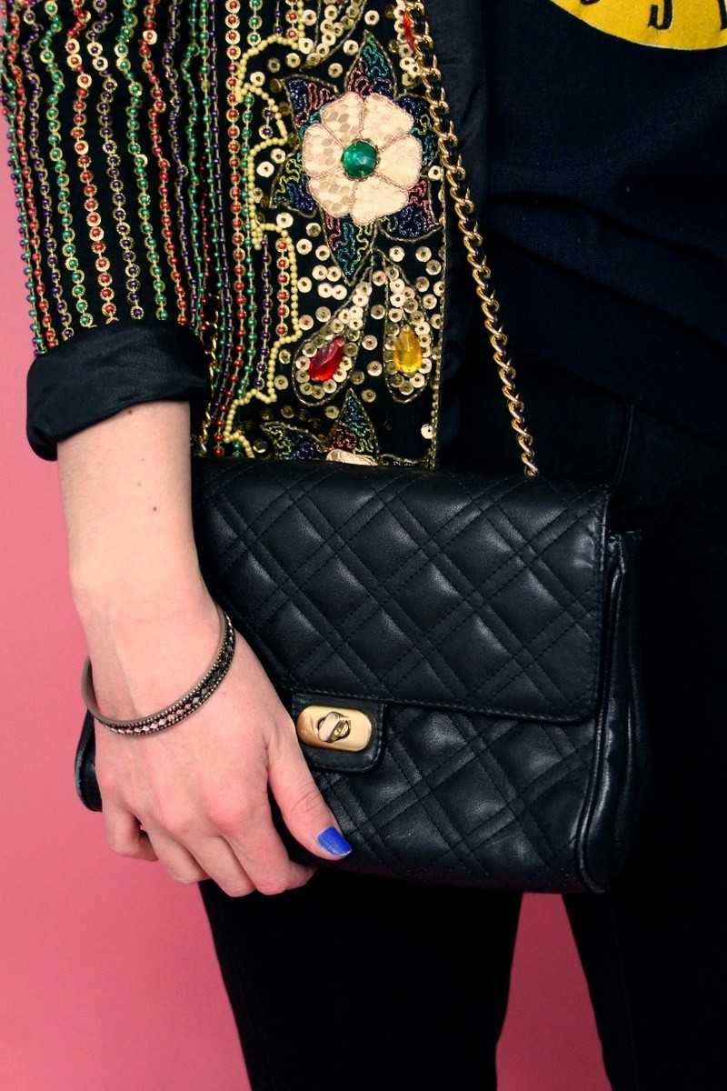 hannah rupp the outfit repeater vintage subscription box service monthly redbird 1980s concert disco sequins blazer