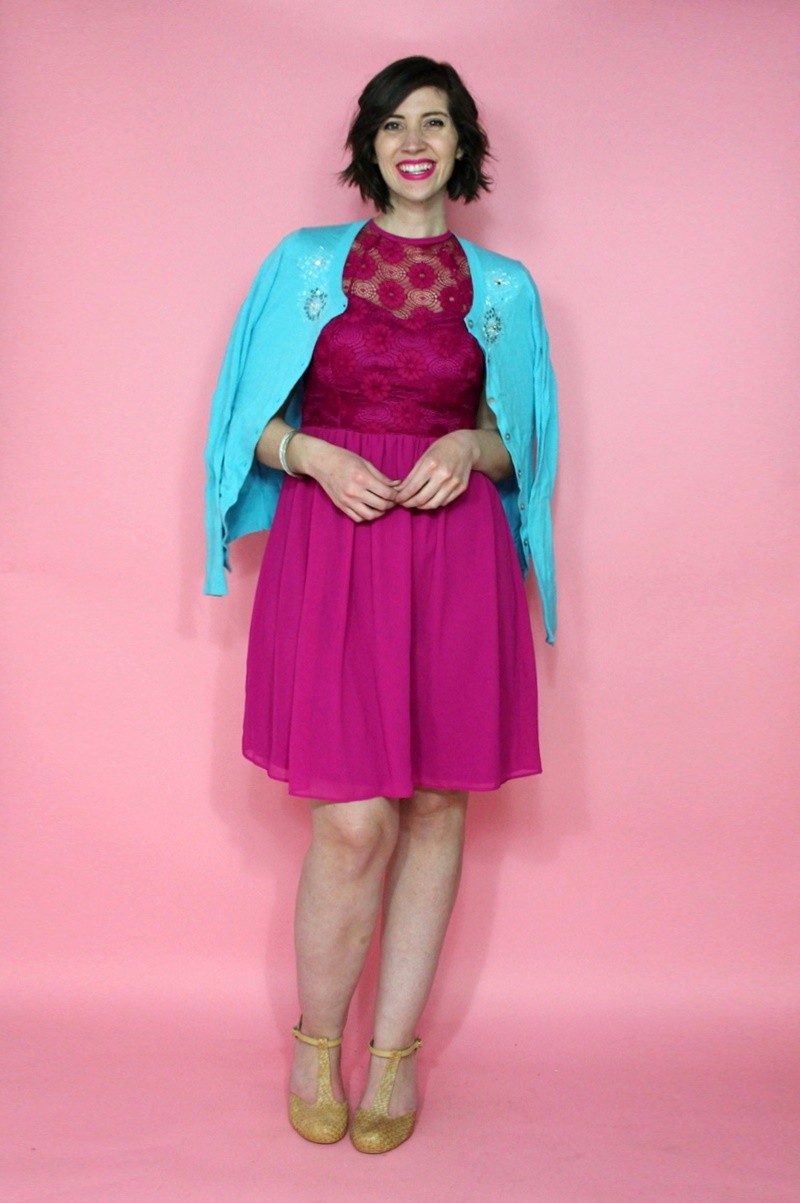 hannah rupp the outfit repeater easter dress outfit poshmark colourpop lipstick cardigan vintage