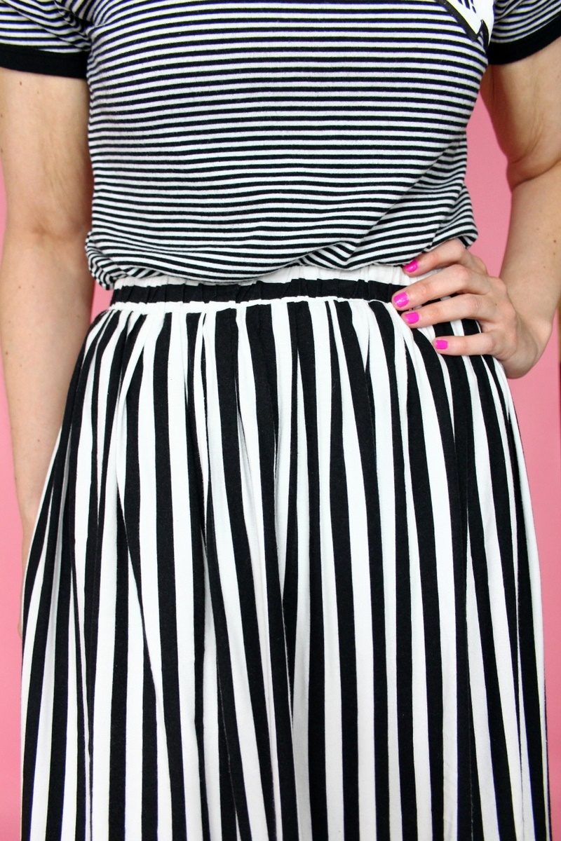 the outfit repeater hannah rupp striped outfit thrift splurge budget money tips