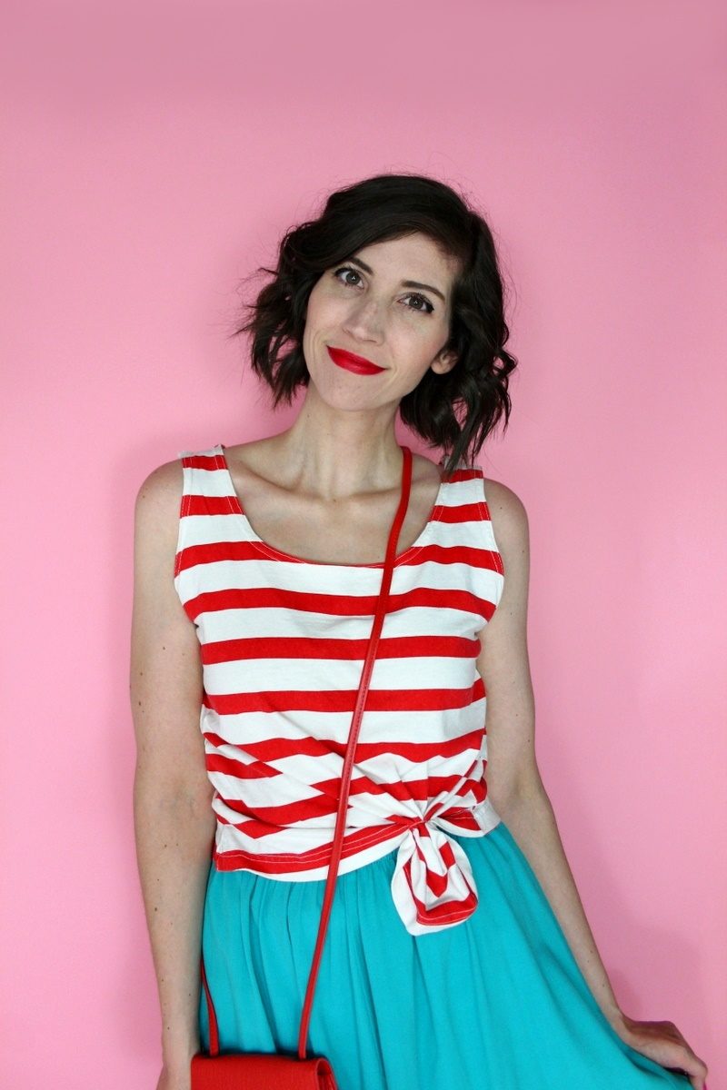 hannah rupp the outfit repeater bright neon nautical summer fashion idea