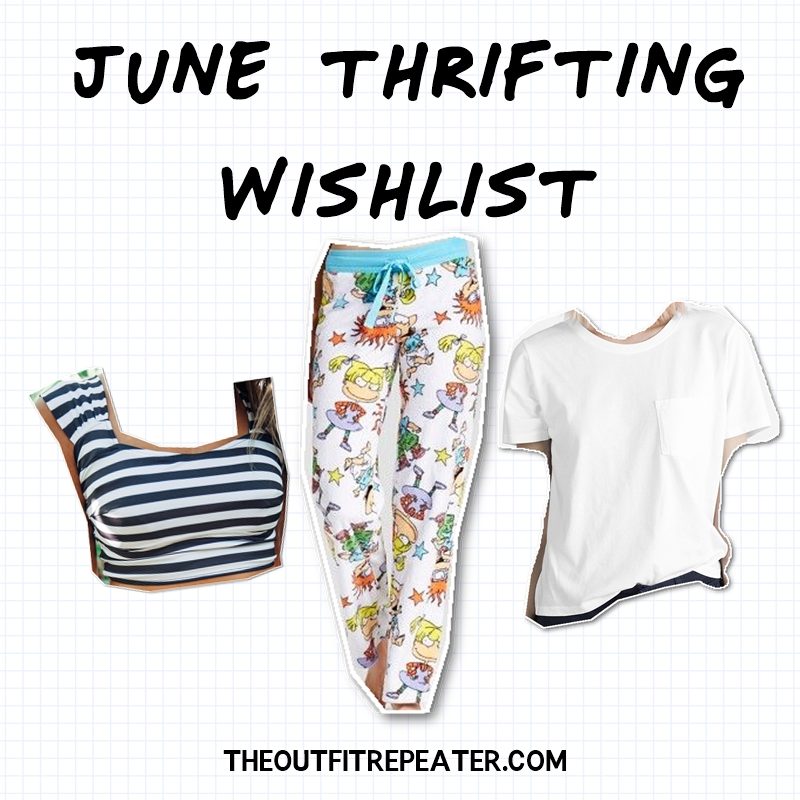 Mini May Thrift Haul + June Thrifting Wishlist hannah rupp the outfit repeater