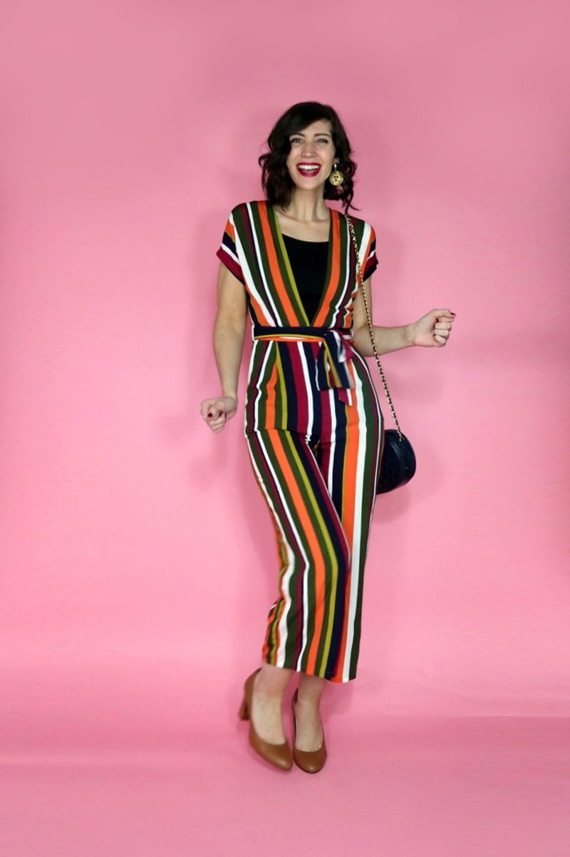 fall jumpsuit outfit striped asos favorite shopping thanksgiving style thrifted hannah rupp repeater