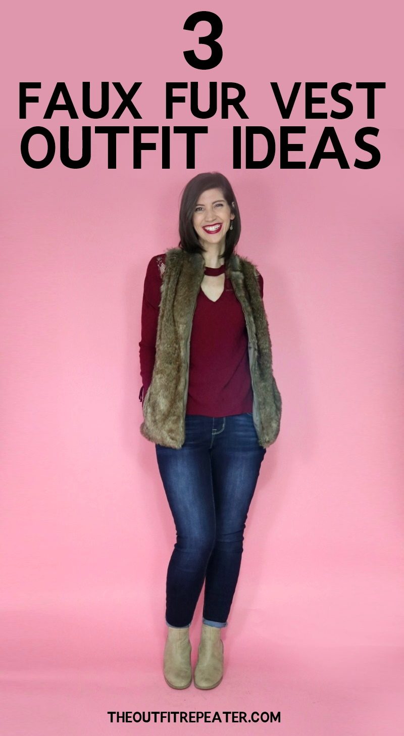 3 Faux Fur Vest Outfit Ideas