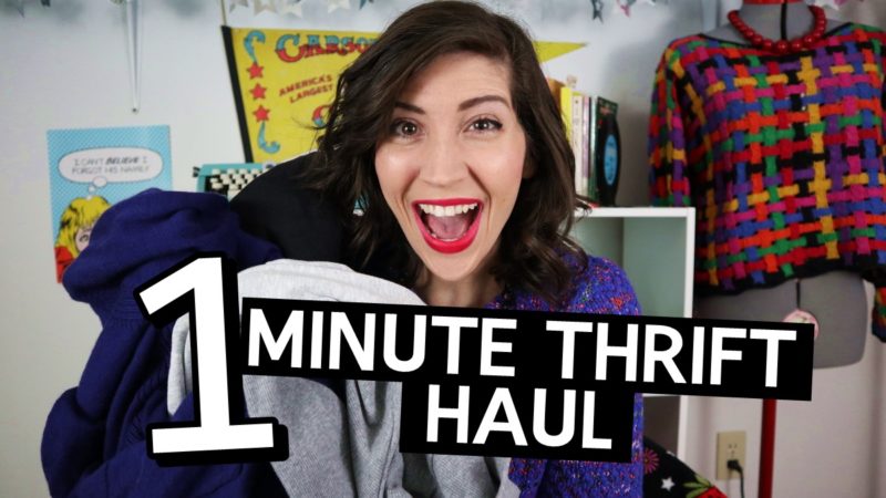 One Minute January Monthly Thrift Haul Video + February Thrifting Wishlist | theoutfitrepeater.com one minute january monthly thrift haul video 2019 hannah rupp the outfit repeater