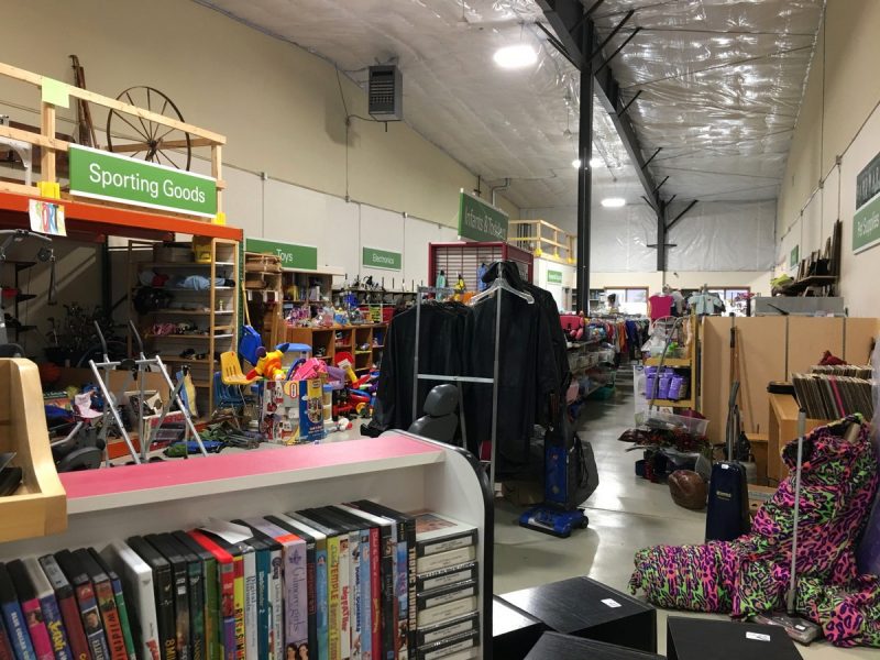 thrift store full of stuff