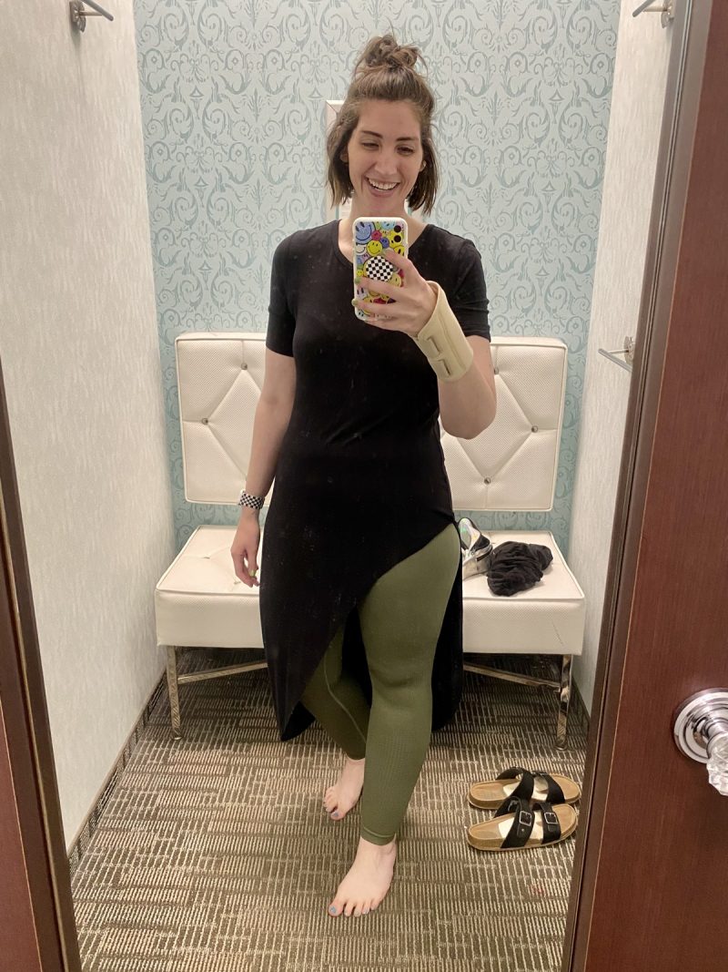 hannah is wearing new trendy maurices clothing for her job as a social media manager