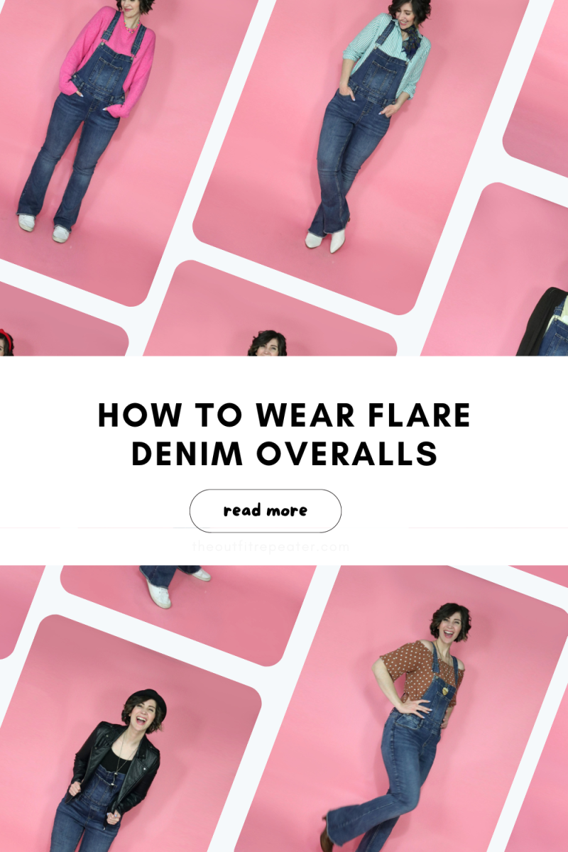 9 Fun Ways To Wear Flare Denim Overalls | theoutfitrepeater.com