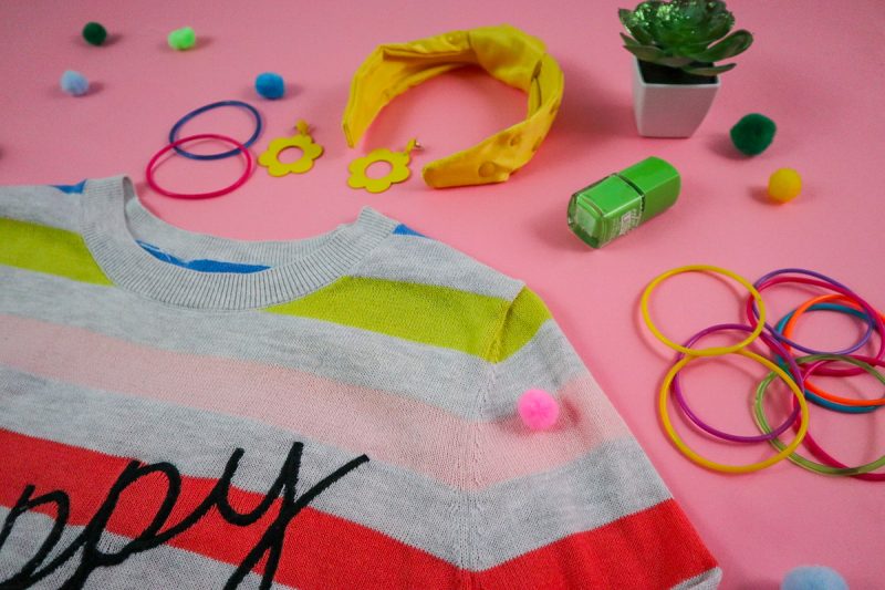 the outfit repeater set style closet fashion goals for new year, pink flatlay with accessories and sweater