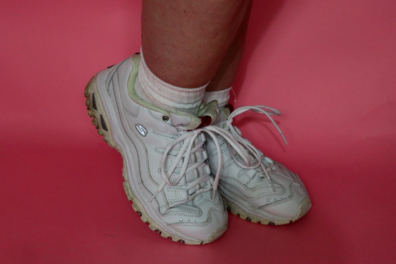 An Iconic Richard Simmons Halloween Costume | www.theoutfitrepeater.com chunky white sneakers and folded down white tube socks